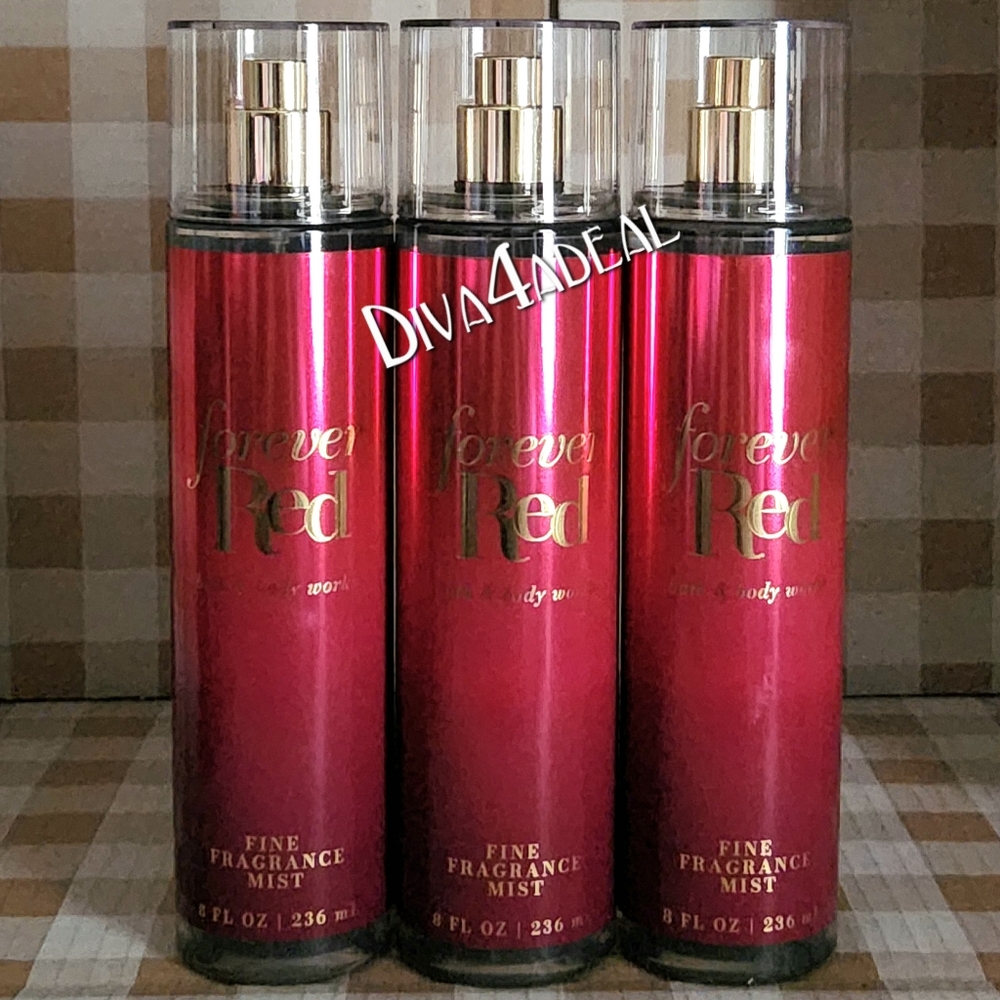 3x Bath & Body Works FOREVER RED Mist Spray Bundle